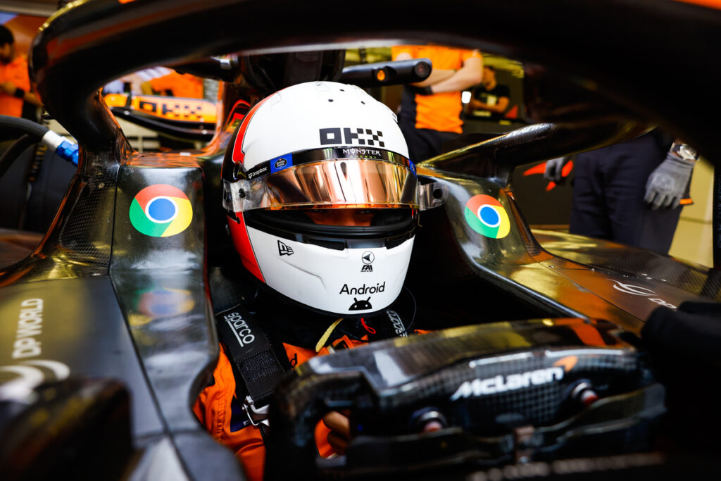 Lando Norris driving for McLaren F1 Team at the 2024 Bahrain Test