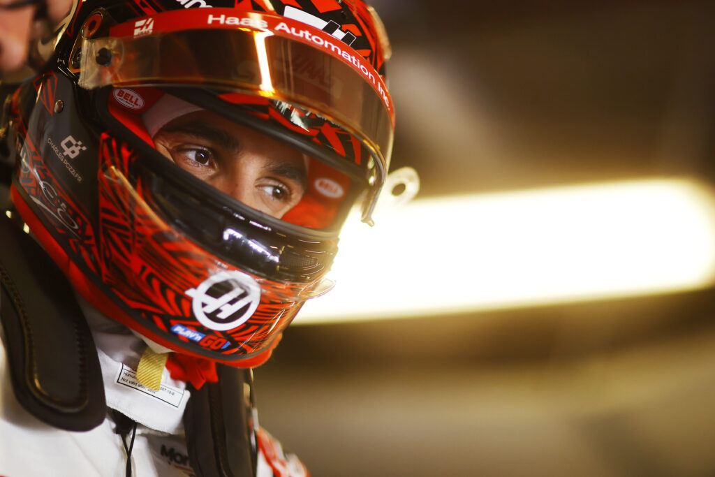 Haas launch 2025 F1 car at Silverstone filming day with Esteban Ocon driving the VF-25