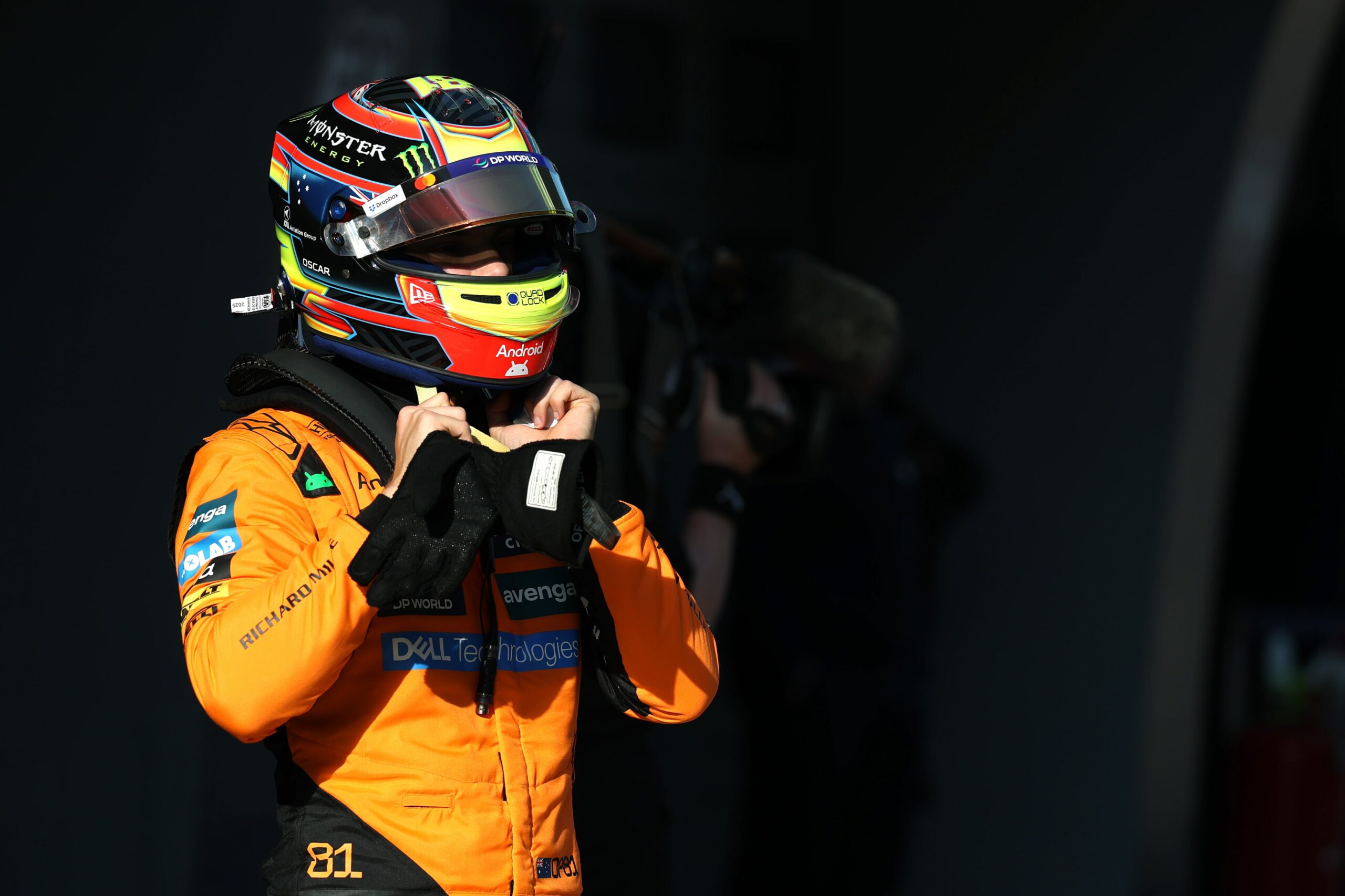 Oscar Piastri at Parc Ferme after placing P3 at the 2025 Chinese Grand Prix Sprint Qualifying