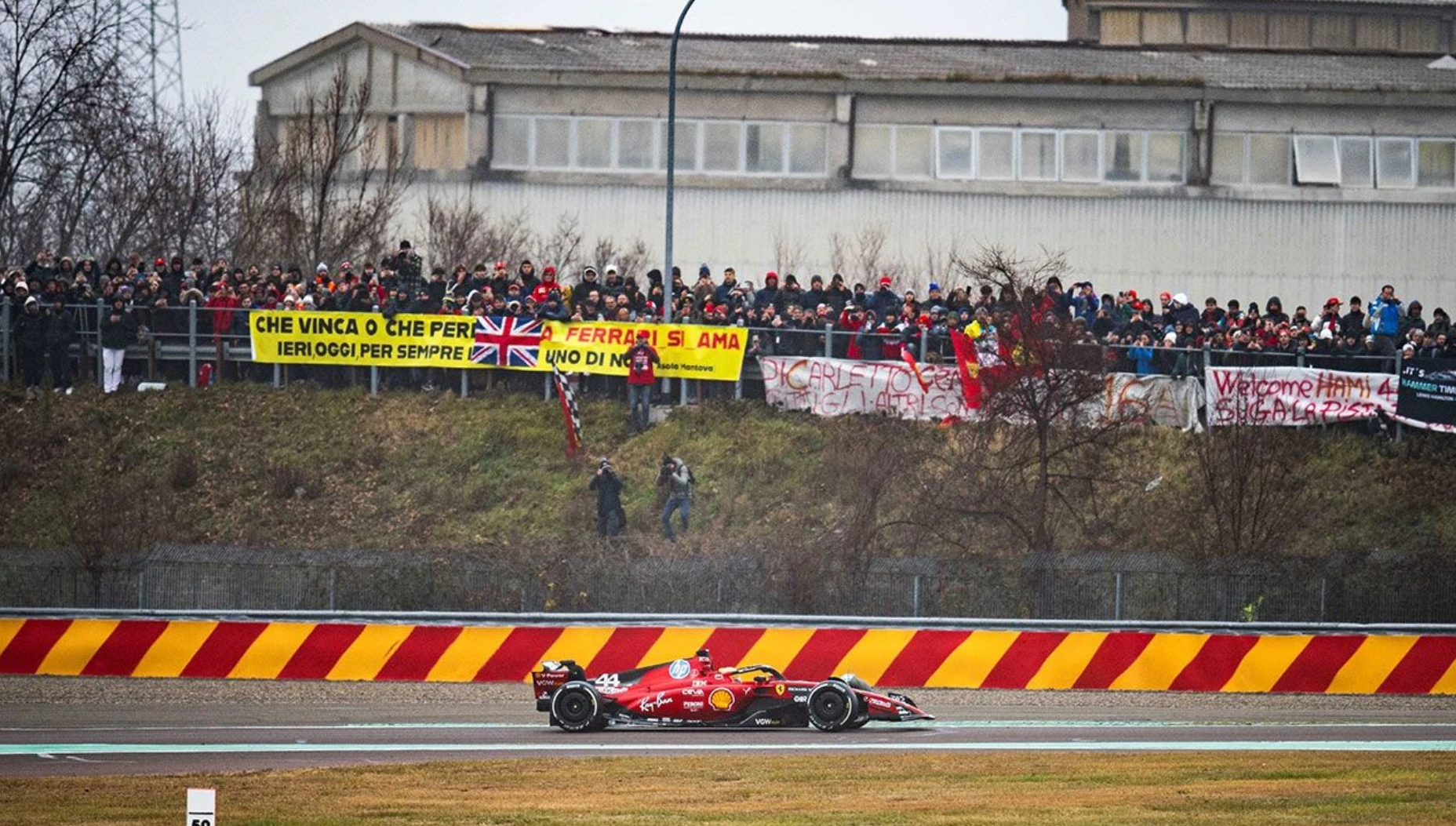 Hamilton driving for Ferrari F1 in Fiorano