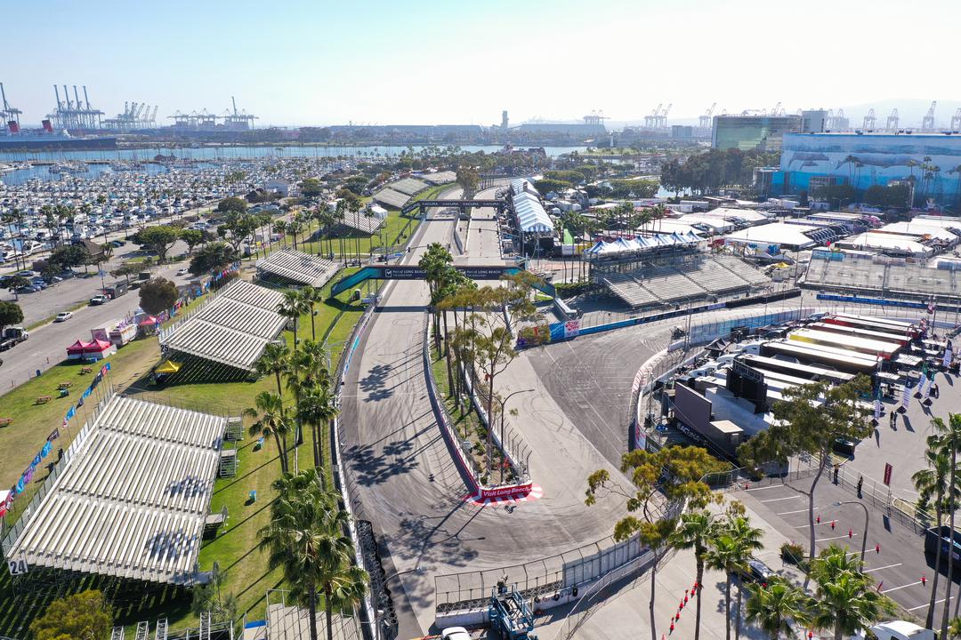 Aerial shot of the Long Beach track
