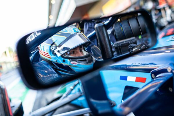 Jak Crawford sitting in F2 car at 2025 F2 testing