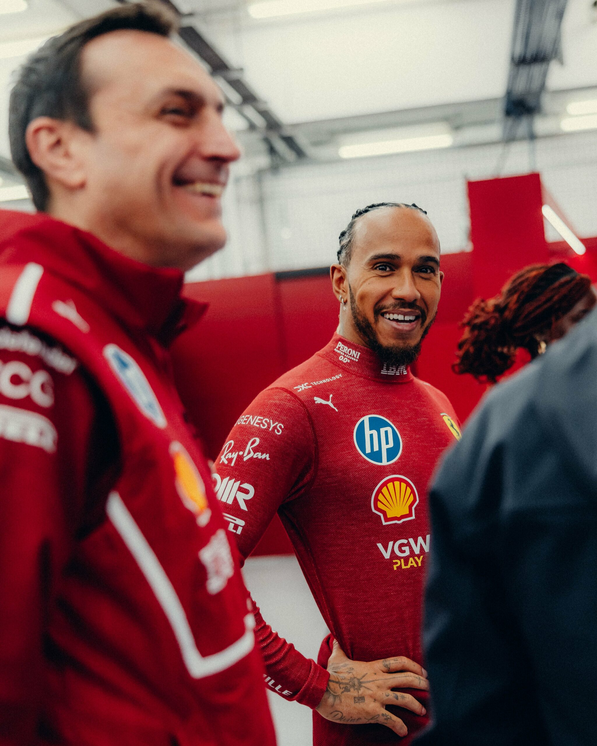 Ferrari Driver Lewis Hamilton during F1 pre-season testing in Bahrain.