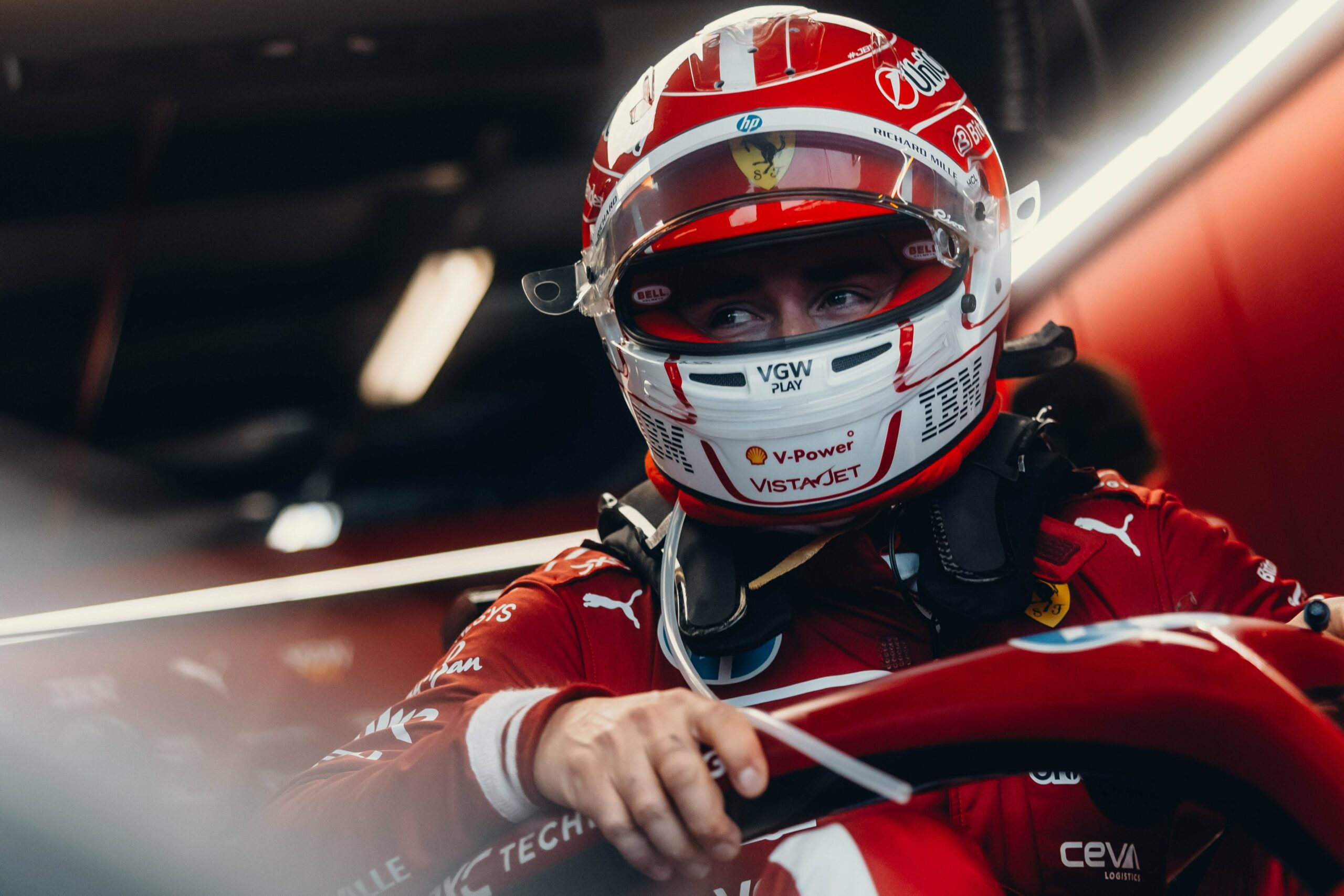 Ferrari driver Leclerc during the 2025 F1 Australian GP