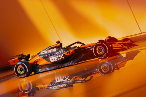 McLaren unveils MCL39 livery at 2025 F1 75 Season Launch Event. Their drivers are Lando Norris and Oscar Piastri