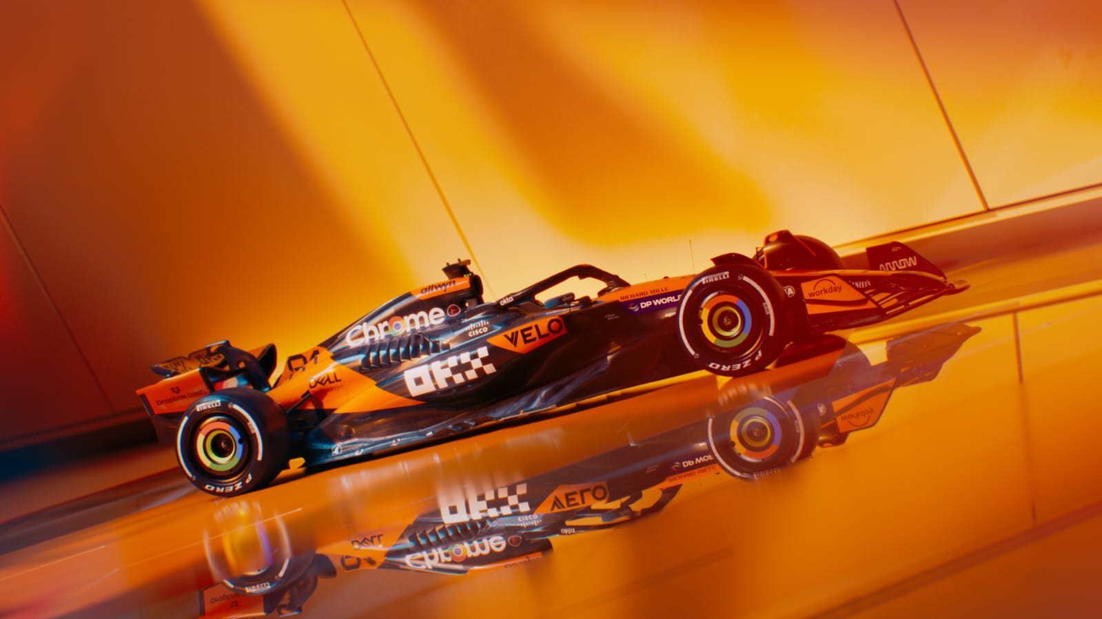 McLaren unveils MCL39 livery at 2025 F1 75 Season Launch Event. Their drivers are Lando Norris and Oscar Piastri