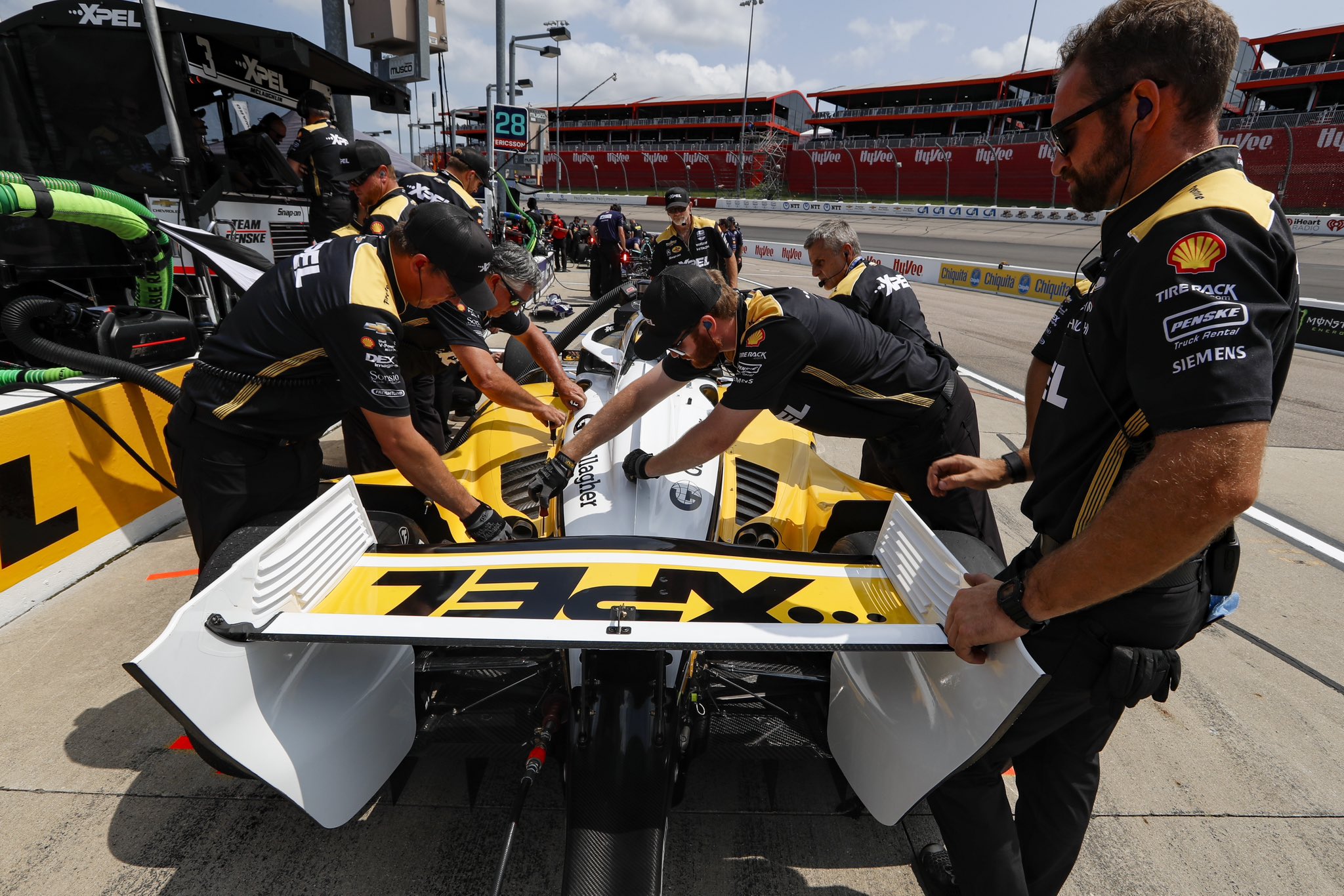 Scott McLaughlin's Team Penske car in the pit lane