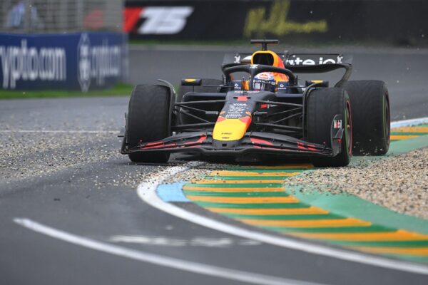 Max Verstappen at the 2025 Australian Grand Prix Pit Debrief