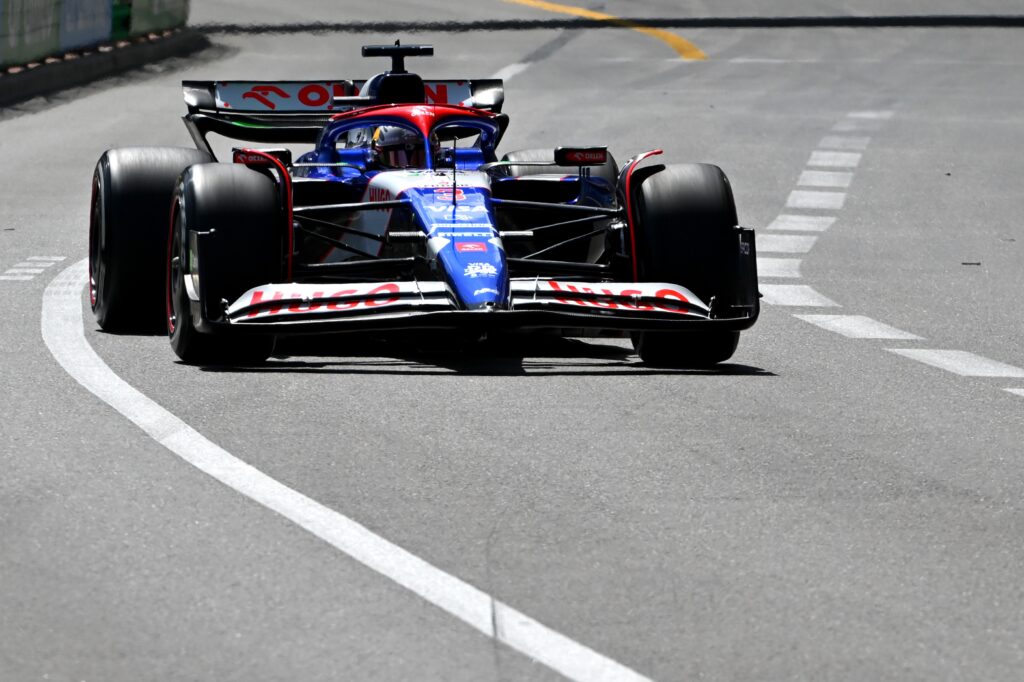 Daniel Ricciardo exiting the  Sainte Devote turn in Monaco 