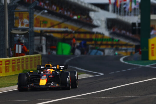 Max Verstappen driving his Red Bull at the Hungaroring