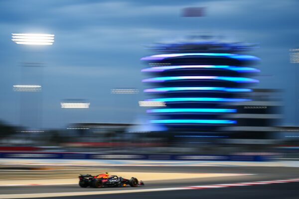 Liam Lawson on track in the RB21 during 2025 pre season testing in Bahrain