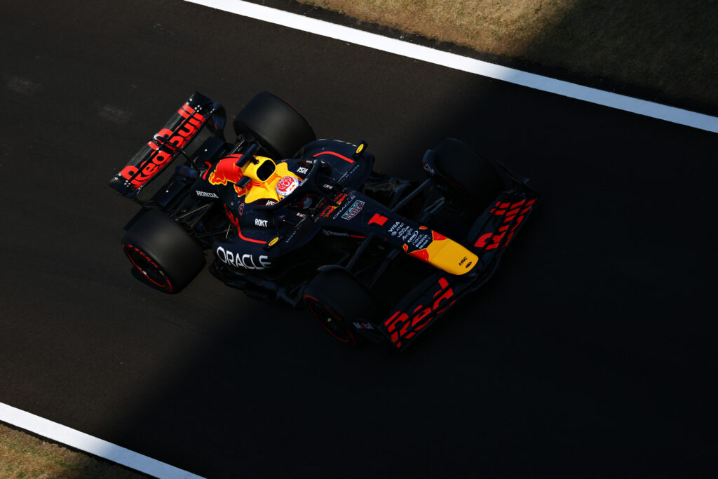 Max Verstappen of Red Bull in qualifying for the 2025 F1 Chinese GP. The Dutchman drove his RB21 to P4 on Sunday. 