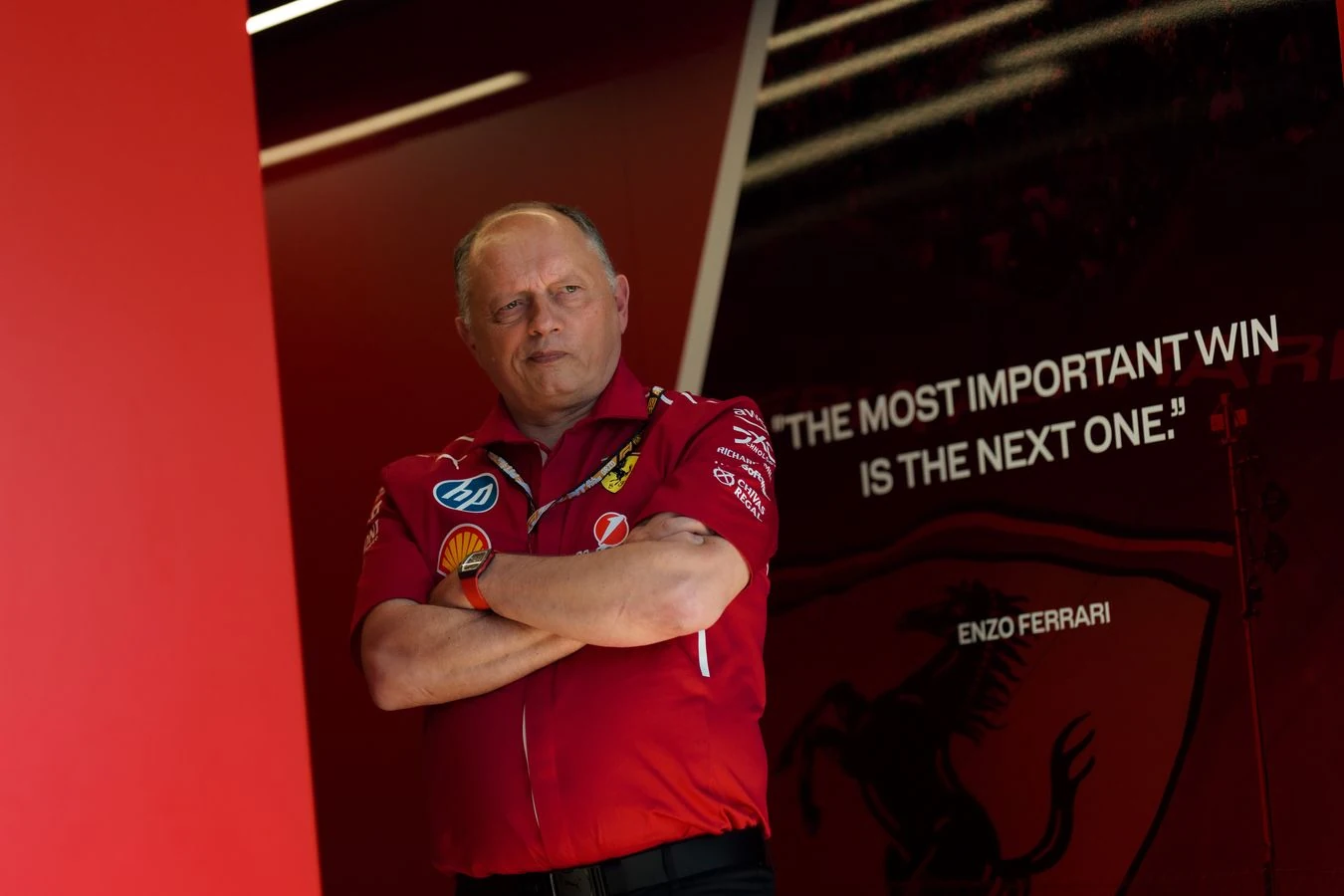 Frederic Vasseur in his Ferrari team kit