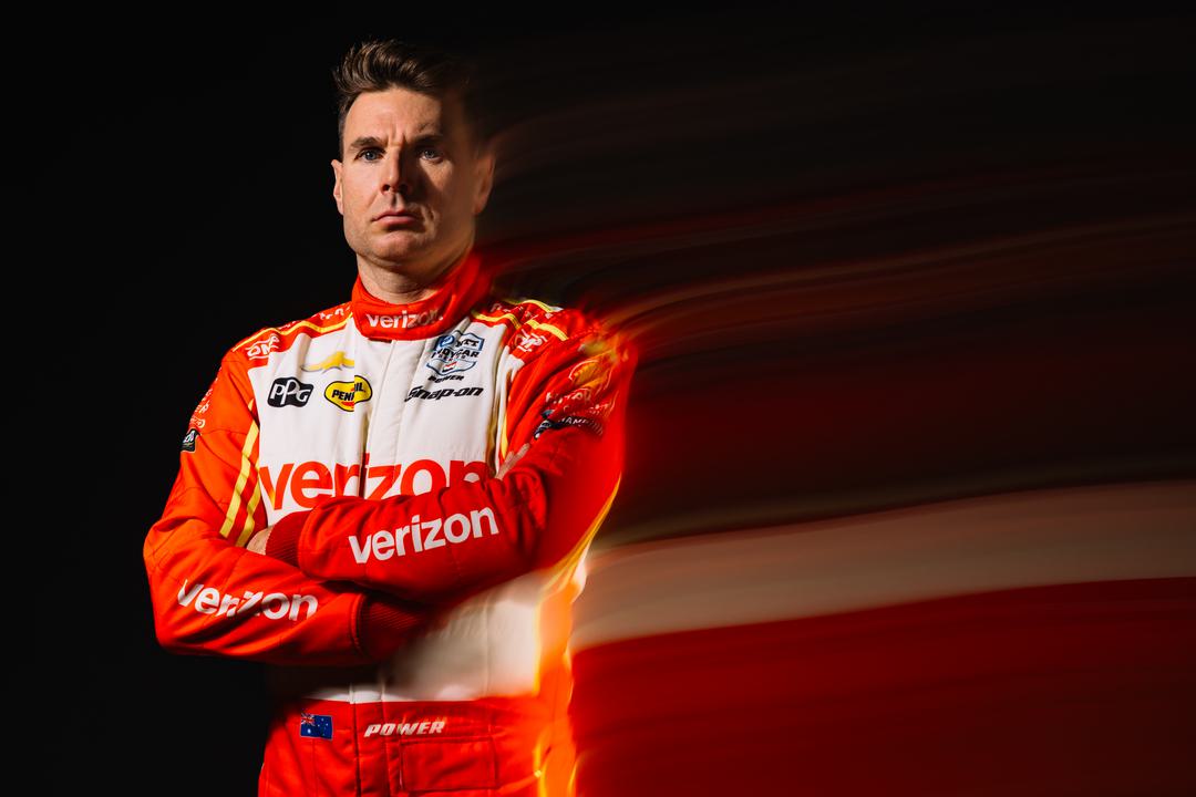 Will Power in his 2025 IndyCar racesuit