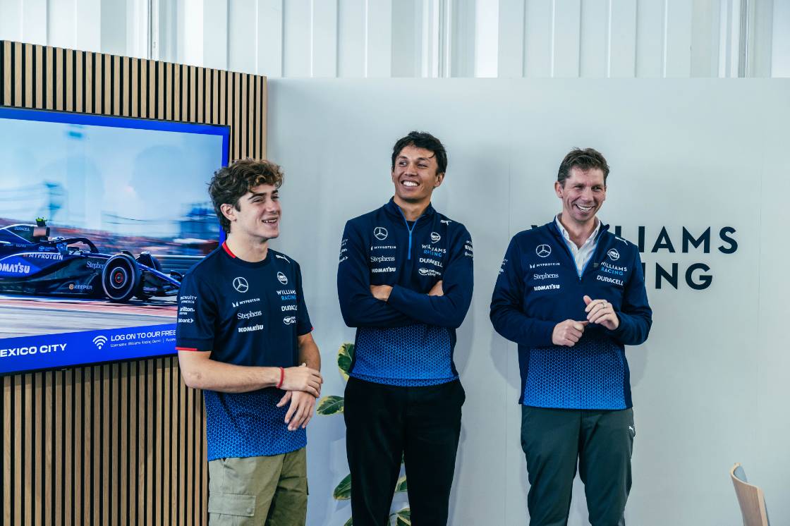 Franco Colapinto (ARG) & Alexander Albon (THA) Williams Racing. Formula 1 World Championship, Rd 20, Mexican Grand Prix, Friday 25th October 2024. Mexico City, Mexico.