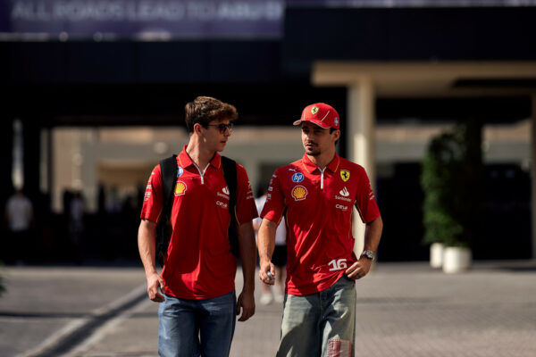 Arthur and Charles Leclerc in the F1 paddock on Thursday ahead of the Abu Dhabi GP